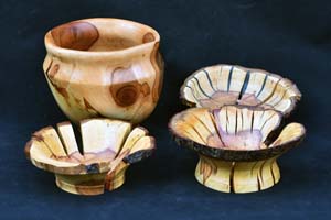 Turned apple wood
