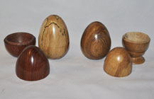 Handmade wooden eggs
