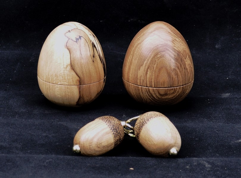 Hand made wooden egg boxes