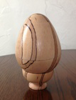 turned hollow wooden egg