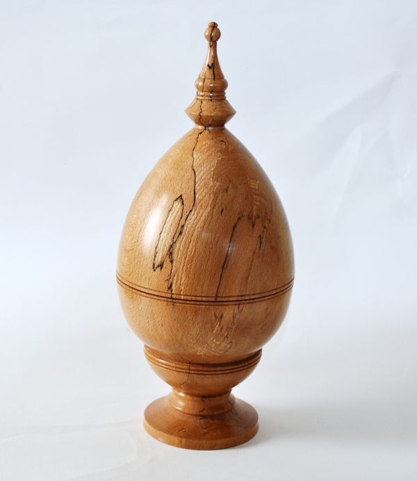 Turned wooden egg box