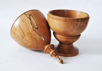 turned wooden egg