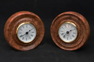 elm burr mantel clocks