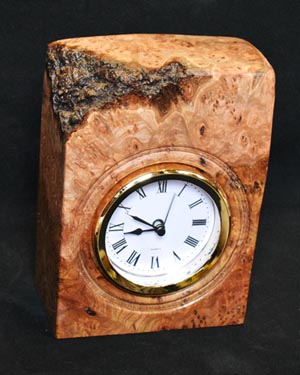 Hand made burr elm clock