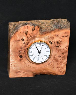 Hand made burr elm clock