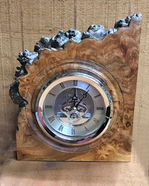 handmade wooden mantel clock