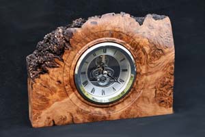 Burr oak skeleton clock