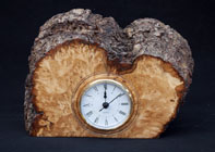 Handmade burr lime wooden clock