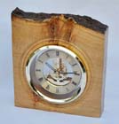Oak burr skeleton clock