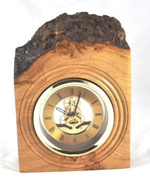 Burr oak skeleton clock