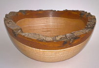 ash bowl with natural edge