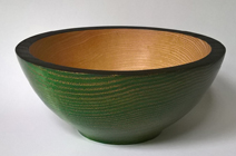 Coloured wooden bowl