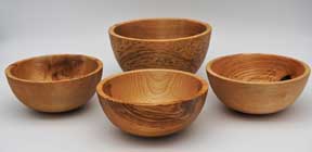 Hand made wooden finger bowls