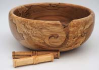 Hand made wooden yarn bowl