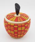 Turned wooden basketweave box