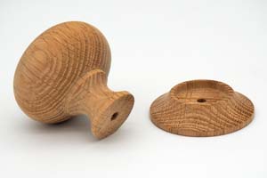 Handmade wooden door knob with rose