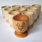Handmade wooden egg cups