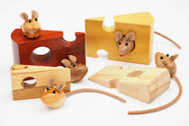 Wooden mice and cheese