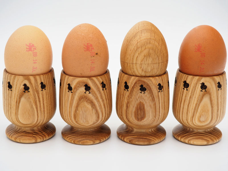 Wooden egg cups