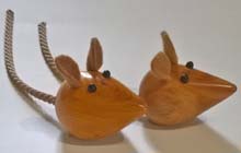 Hand made wooden vegan mice