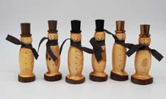 Wooden snowmen ornaments