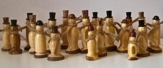 Hand made wooden snowmen