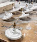 Hand turned wooden spinning top