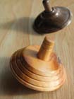 Hand turned wooden spinning top