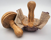handmade wooden darning mushrooms