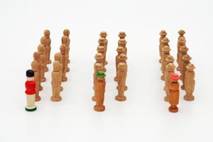 Hand crafted wooden German village people