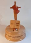 Hand crafted history trophy in wood