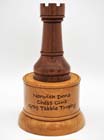Hand made wooden chess trophy