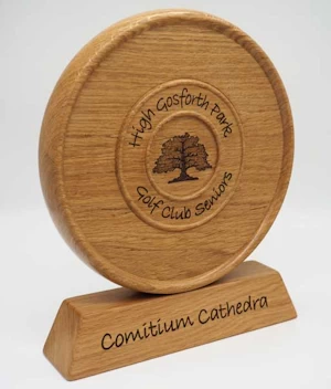 Handmade wooden golf trophy