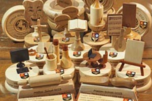 Hand made wooden trophies