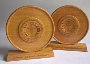 Hand made wooden trophy plaques