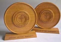 Hand made wooden golf trophies