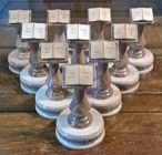 Hand crafted wooden handwriting trophy