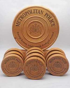 wooden circular trophies