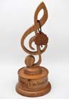 Hand made wooden music trophy