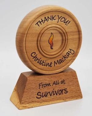 Handmade wooden trophy