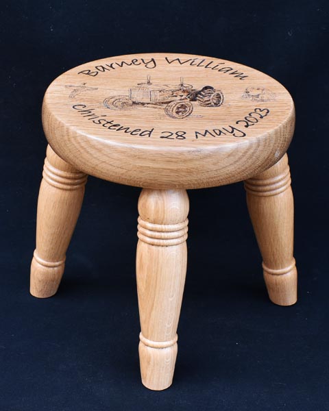 handmade personalised christening stool