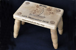 Hand made wooden christening stool