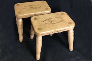 handmade personalised christening stool