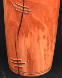 Woodturning wooden vase