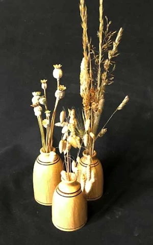 Wooden bud vases