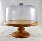 Turned wooden cake stand