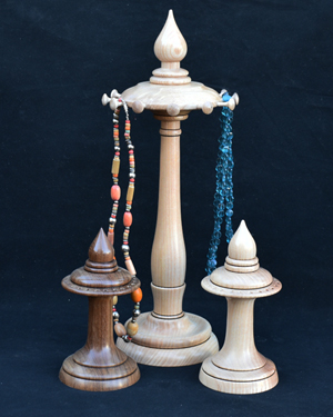 Hand made wooden jewellery stands