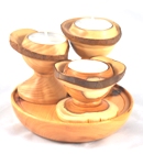 Tea light trio - yew