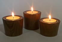Tea light holders in wood
