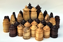 Hand made wooden chess set